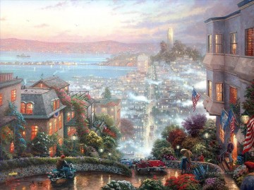 San Francisco Lombard Street TK cityscape Oil Paintings